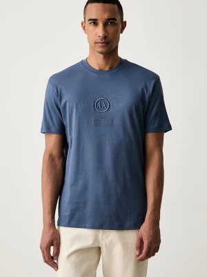Armani Exchange T-shirt męski bawełniany niebieski