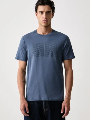Armani Exchange T-shirt męski bawełniany niebieski