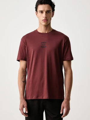 Armani Exchange T-shirt męski bawełniany pomarańczowy