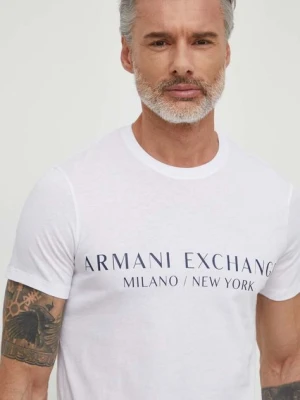 Armani Exchange t-shirt męski kolor biały z nadrukiem 8NZT72 Z8H4Z NOS