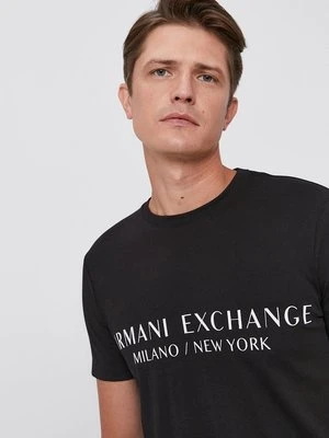 Armani Exchange t-shirt męski kolor czarny z nadrukiem 8NZT72 Z8H4Z NOS