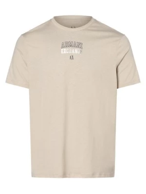 Armani Exchange T-shirt męski Mężczyźni Bawełna biały|beżowy jednolity,