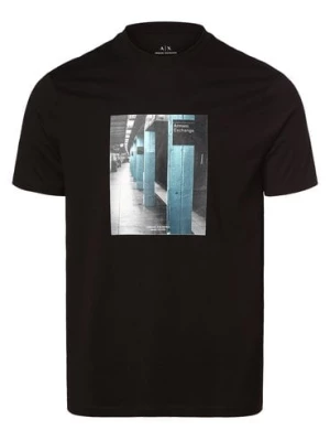 Armani Exchange T-shirt męski Mężczyźni Bawełna czarny nadruk,