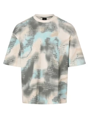 Armani Exchange T-shirt męski Mężczyźni Bawełna niebieski|szary|biały wzorzysty,