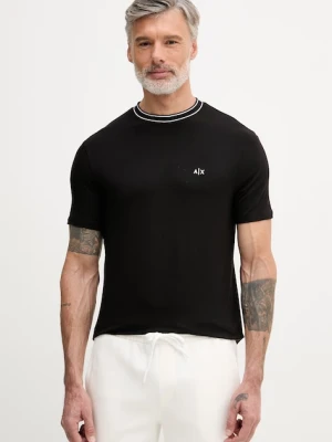 Armani Exchange t-shirt męski z wiskozy czarny