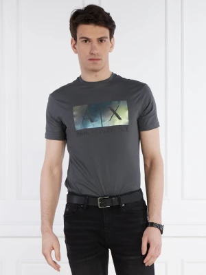 Armani Exchange T-shirt | Regular Fit grafitowy