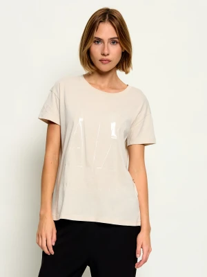 Armani Exchange T-shirt | Relaxed fit beżowy