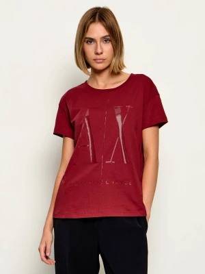 Armani Exchange T-shirt | Relaxed fit bordowy