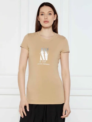Armani Exchange T-shirt | Slim Fit beżowy