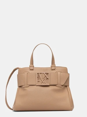 Armani Exchange torebka crossbody damska z imitacji skóry beżowy