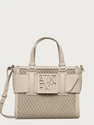 Armani Exchange torebka crossbody damska z imitacji skóry beżowy