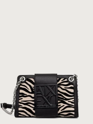 Armani Exchange torebka crossbody damska z imitacji zamszu czarny