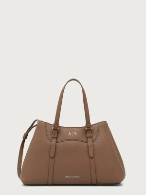Armani Exchange torebka damska z imitacji skóry beżowy