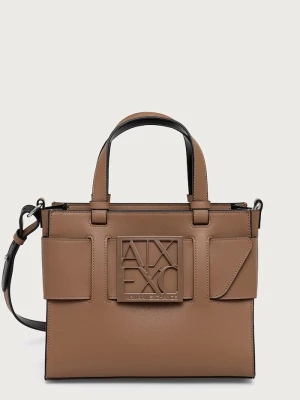 Armani Exchange torebka damska z imitacji skóry brązowy