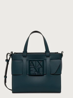 Armani Exchange torebka damska z imitacji skóry turkusowy
