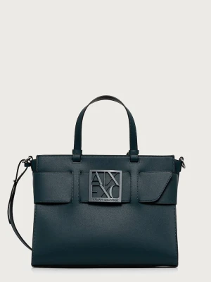 Armani Exchange torebka damska z imitacji skóry turkusowy