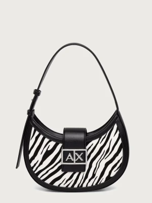 Armani Exchange torebka hobo damska z imitacji skóry czarny