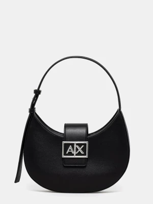 Armani Exchange torebka hobo damska z imitacji skóry czarny