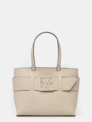 Armani Exchange torebka kolor beżowy 949138 0A874
