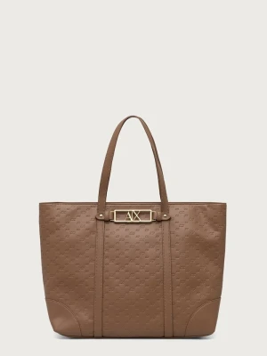 Armani Exchange torebka shopper damska beżowy