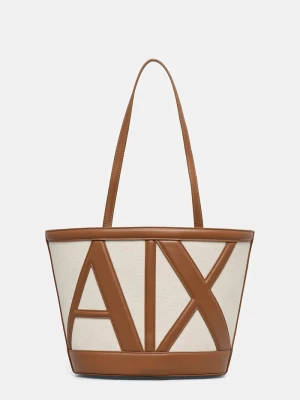 Armani Exchange torebka shopper damska beżowy