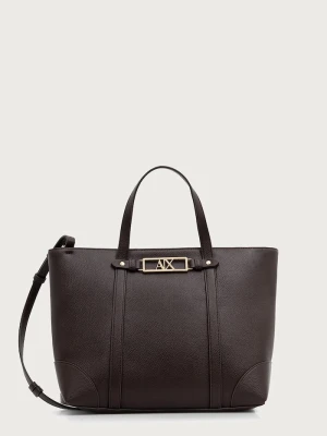 Armani Exchange torebka shopper damska z imitacji skóry brązowy