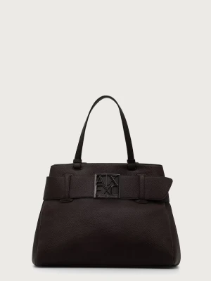Armani Exchange torebka shopper damska z imitacji skóry brązowy