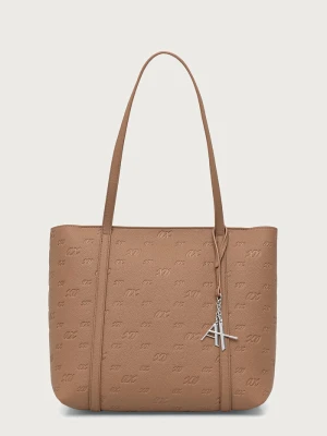 Armani Exchange torebka shopper damska z imitacji skóry brązowy