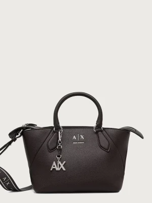 Armani Exchange torebka shopper damska z imitacji skóry brązowy