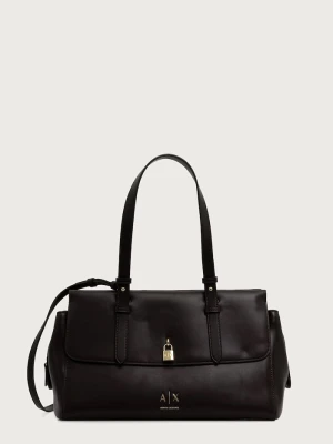 Armani Exchange torebka shopper damska z imitacji skóry brązowy