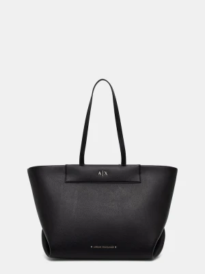 Armani Exchange torebka shopper damska z imitacji skóry czarny
