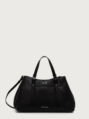 Armani Exchange torebka shopper damska z imitacji skóry czarny