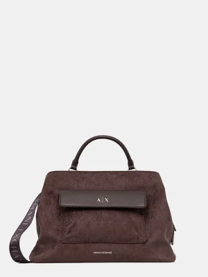 Armani Exchange torebka shopper damska z imitacji zamszu