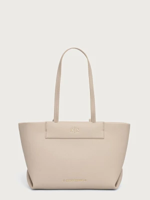 Armani Exchange torebka tote damska z imitacji skóry beżowy
