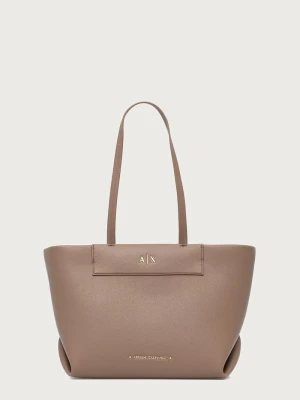 Armani Exchange torebka tote damska z imitacji skóry beżowy