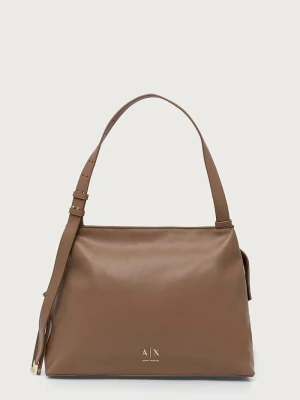 Armani Exchange torebka tote damska z imitacji skóry beżowy