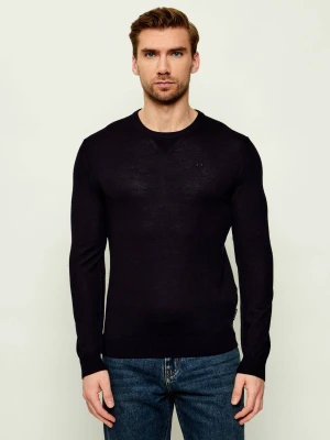 Armani Exchange Wełniany sweter | Slim Fit granatowy
