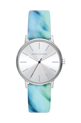 Armani Exchange zegarek damski kolor niebieski