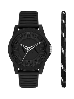 Armani Exchange zegarek i bransoletka czarny