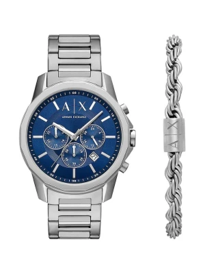 Armani Exchange zegarek i bransoletka srebrny
