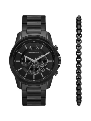 Armani Exchange zegarek męski kolor czarny AX7153SET