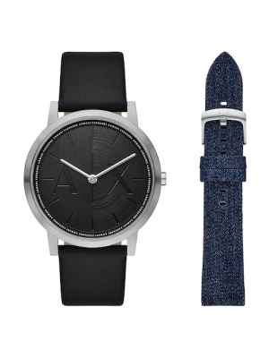 Armani Exchange zegarek męski kolor srebrny AX7168SET