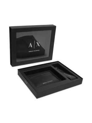 Armani Exchange Zestaw etui na karty i brelok XM002217 AF22541 UC001 Czarny