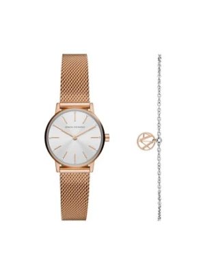 Armani Exchange Zestaw zegarek i bransoletka Lola AX7121 Złoty