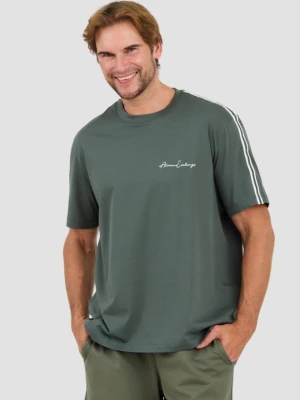 ARMANI EXCHANGE Zielony męski t-shirt bawełniany, Rozmiar M