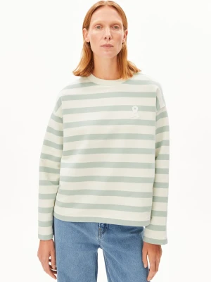 ARMEDANGELS Bluza damska - Frankaa Kobiety Bawełna (100%) zielony w paski,