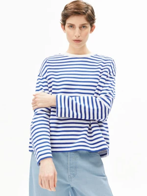 ARMEDANGELS Bluza damska - Frankaa Maarlen Kobiety Bawełna (100%) niebieski w paski,