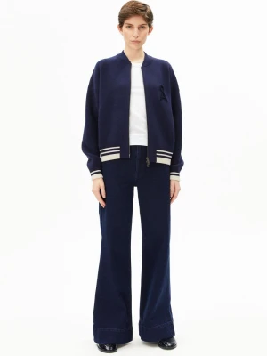 ARMEDANGELS Bluza damska z zawartością wełny - Iconic Bomber Kobiety niebieski jednolity,