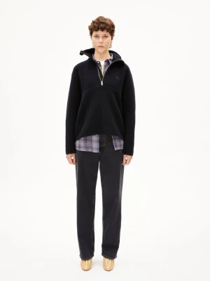 ARMEDANGELS Bluza męska - Haarleenaa Mężczyźni Bawełna czarny jednolity,