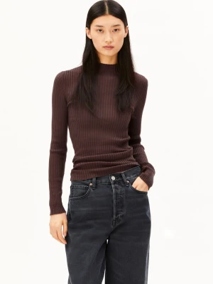 ARMEDANGELS bluzka z dzianiny Kobiety Bawełna (100%) brązowy